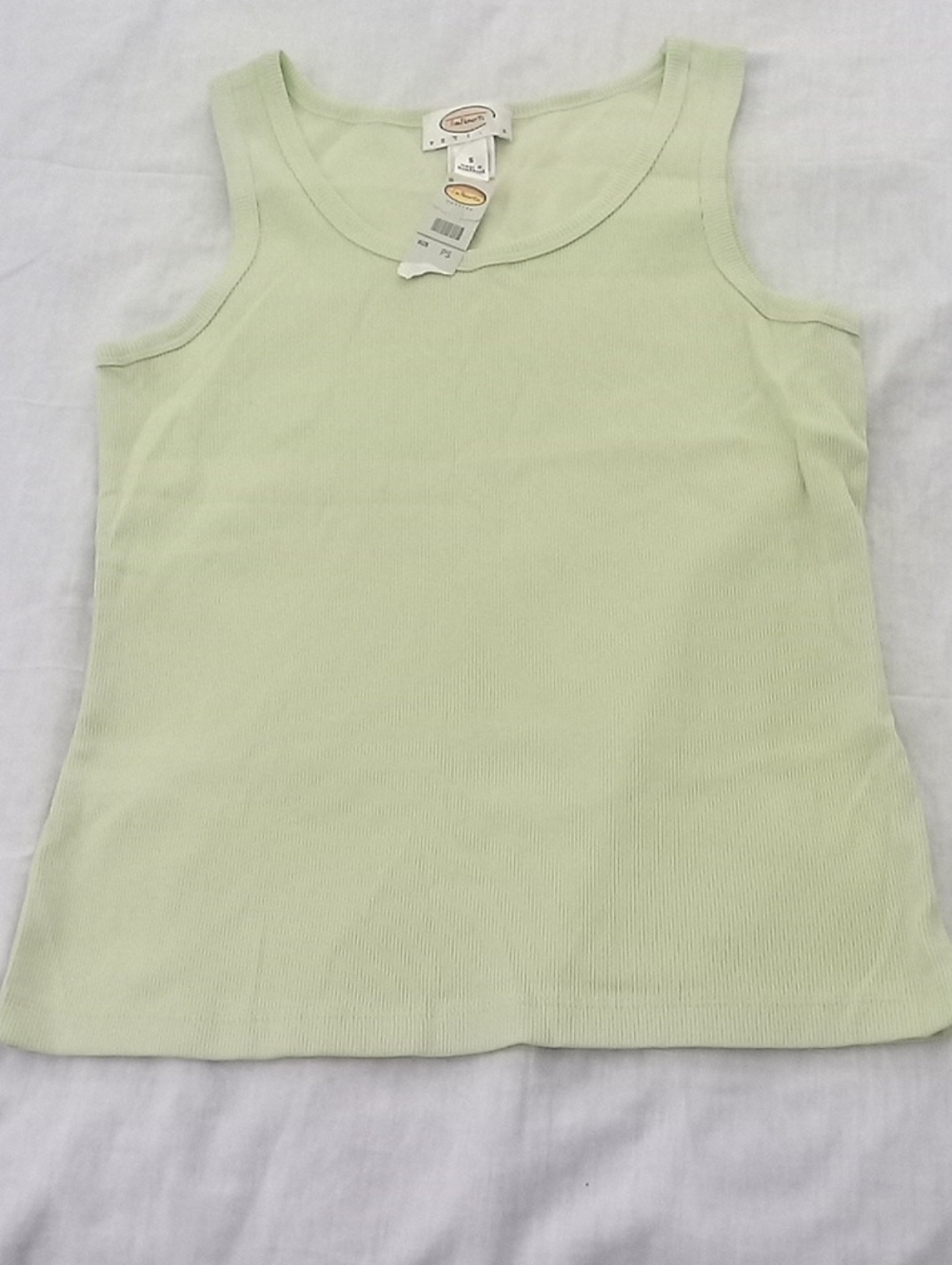 Talbots Petites Light Green Ribbed Tank Top S
